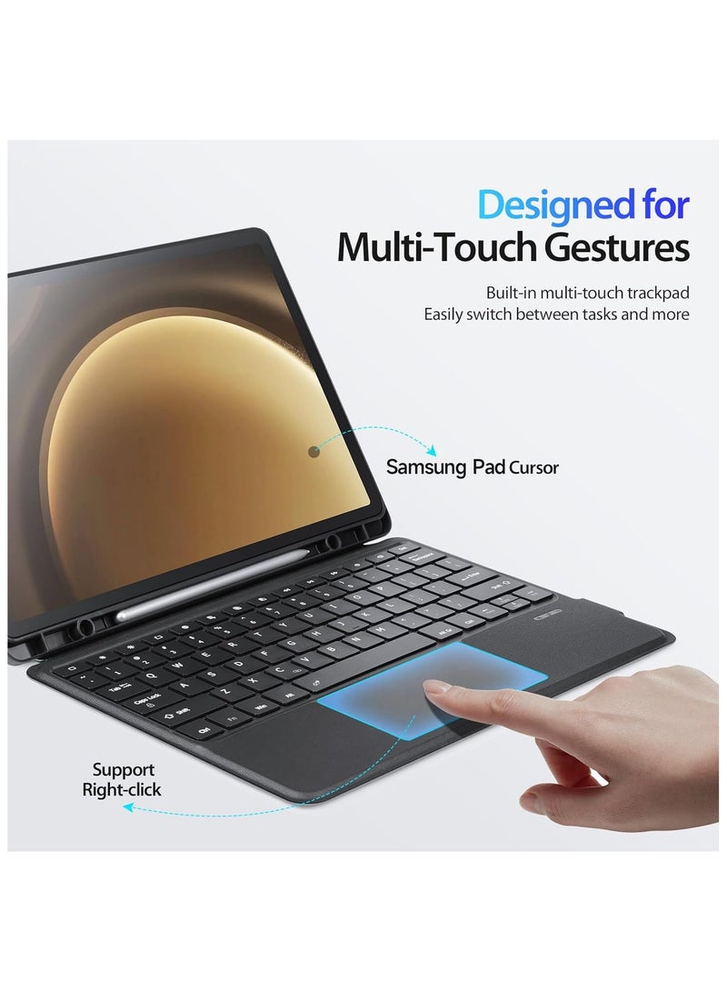Backlit Keyboard Compatible with Samsung Galaxy Tab S9 FE Plus 12.4 inch 2023 SM-X610/X616B, Detachable Wireless Bluetooth Touchpad Trackpad Magnetic Separation Keyboard - Image 2