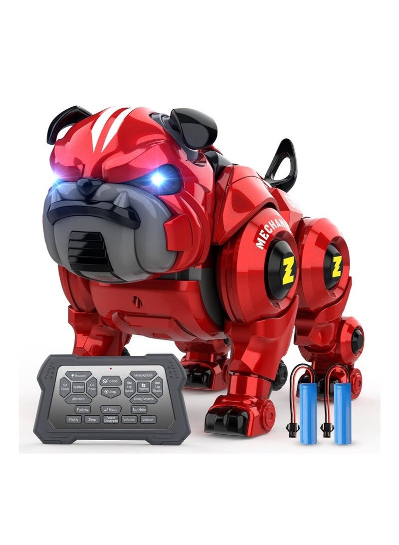 عربست ألعاب روبوت كلب للأولاد، لعبة روبوت للتحكم عن بعد، روبوت كلب حركات بهلوانية مبرمج قابل لإعادة الشحن مع وظائف الغناء والرقص واللمس، روبوت كلب للأطفال، هدايا للأطفال الصغار 6 7 8 9 10+ - Image 1