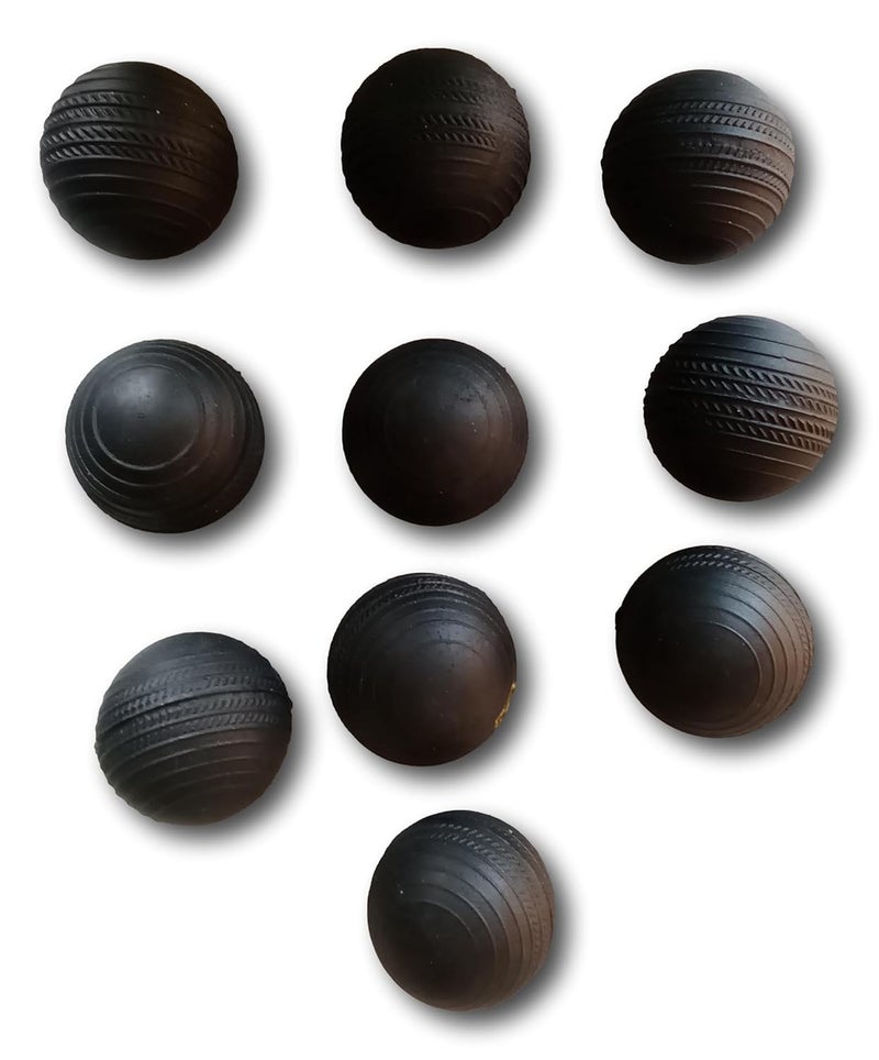 Rubber Cricket Ball - Perfect for Practice Matches | Suitable for All Ages | Durable and Long Lasting | Perfect for Bowling and Fielding Practice | Black (10)