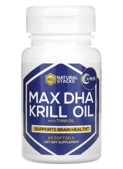 Natural Stacks Max DHA Krill Oil with Tuna Oil 60 Softgels 