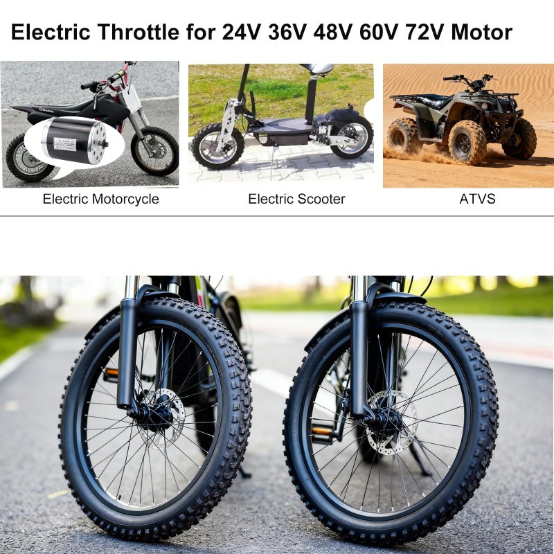 doinal Universal Electric Twist Throttle 12-72V Three Speed Throttle with Reverse, Forward and Reverse Accelerator for Motorcycle Throttle - Image 5