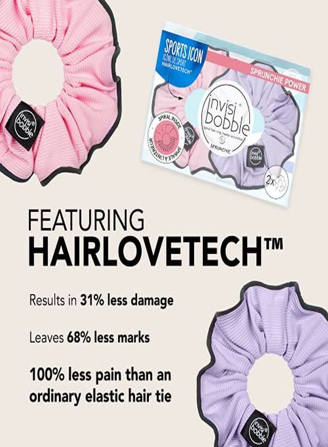 invisibobble Sprunchie Spiral Hair Ring Donut Run With Scissors Athleisure Duo Scrunchie Stylish Bracelet, Strong Elastic Grip Coil Accessories For Women Gentle For Girls Teens And Thick Hair With Reflective Trim For Night Sports - Image 5