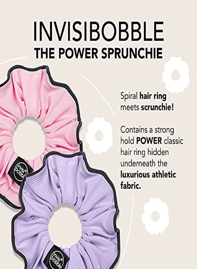 invisibobble Sprunchie Spiral Hair Ring Donut Run With Scissors Athleisure Duo Scrunchie Stylish Bracelet, Strong Elastic Grip Coil Accessories For Women Gentle For Girls Teens And Thick Hair With Reflective Trim For Night Sports - Image 2
