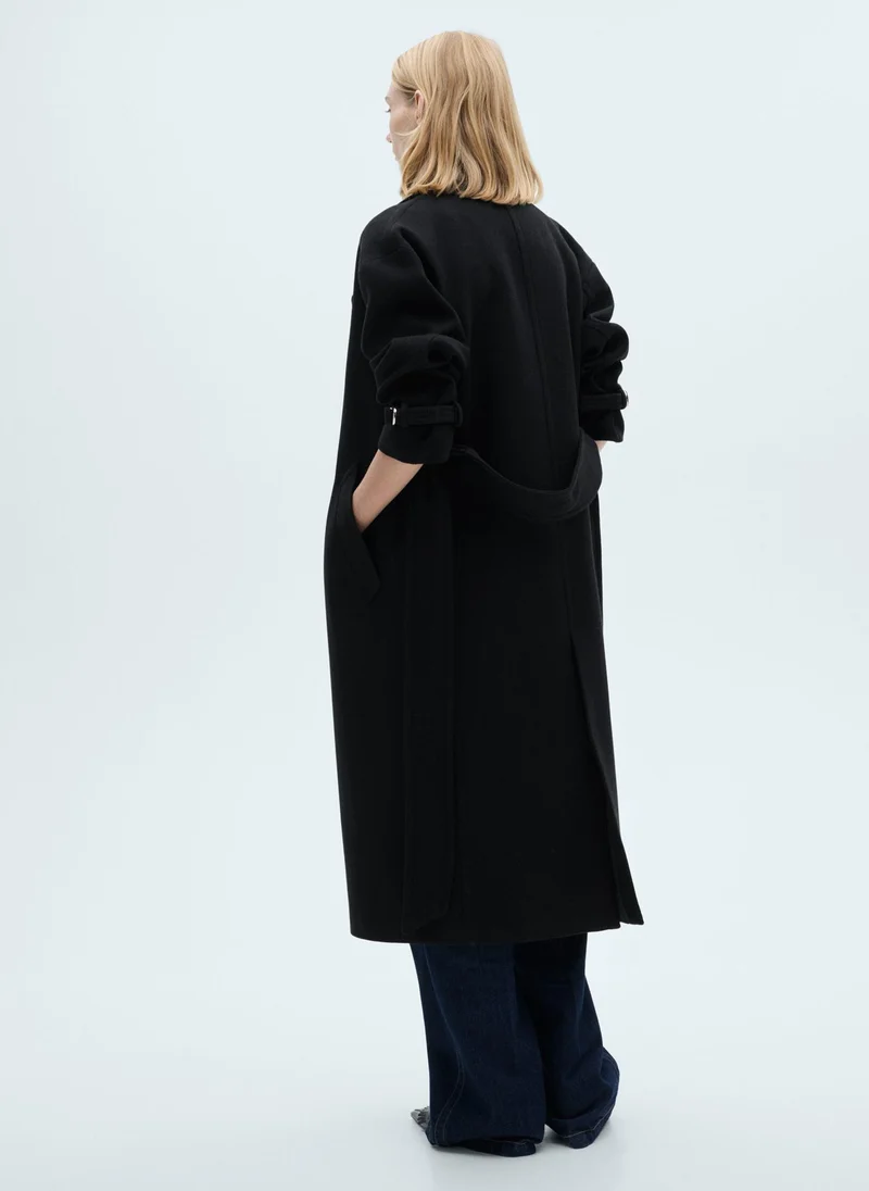 مانجو Maxi Lapel Manteco Wool Coat