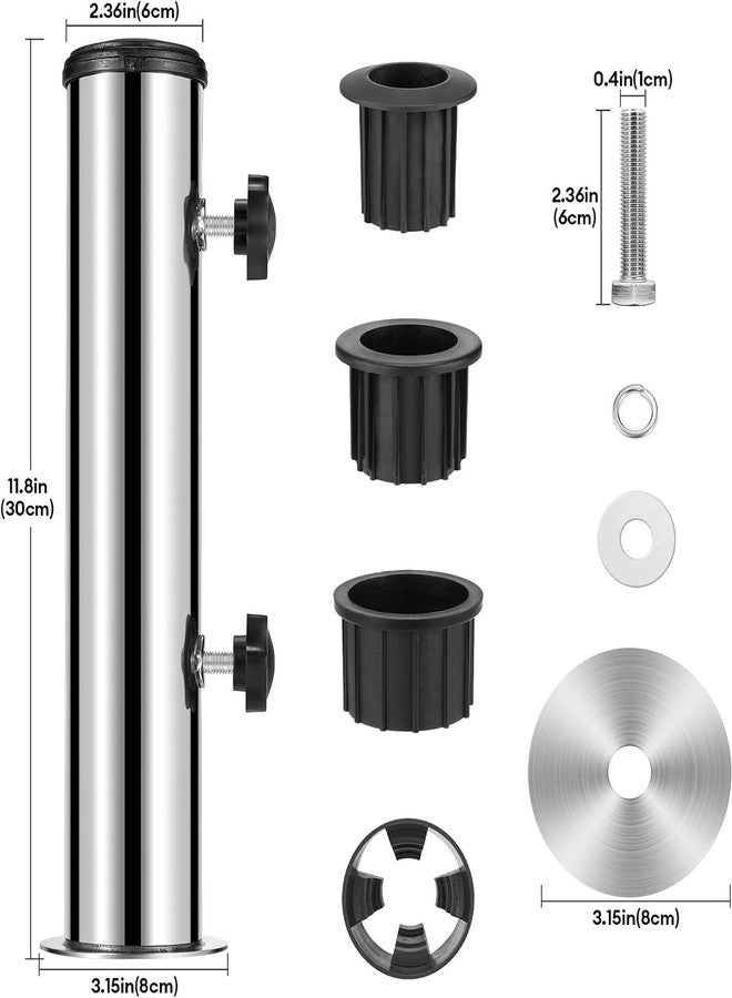 SLIIMU Universal Granite Umbrella Stand Tube Outdoor, Stone Umbrella Stainless Steel Tube Base for Outside, Heavy Duty Marble Flag Pole Stake Holder, Table Umbrella Tube Bracket,DIY Metal Tube Umbrella Mount - Image 2