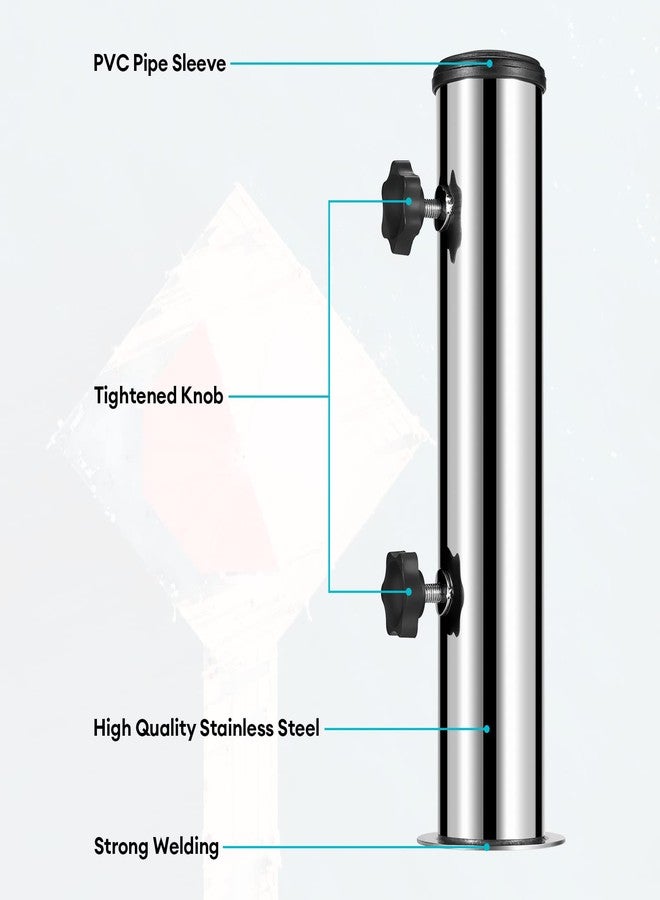 SLIIMU Universal Granite Umbrella Stand Tube Outdoor, Stone Umbrella Stainless Steel Tube Base for Outside, Heavy Duty Marble Flag Pole Stake Holder, Table Umbrella Tube Bracket,DIY Metal Tube Umbrella Mount - Image 3
