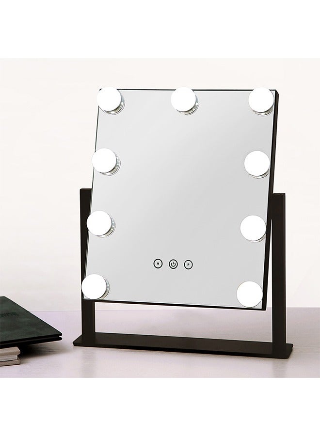 LED makeup mirror desktop makeup mirror 9 light bulbs with lamp bedroom desktop mirror - Image 1
