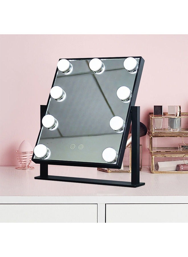 LED makeup mirror desktop makeup mirror 9 light bulbs with lamp bedroom desktop mirror - Image 4