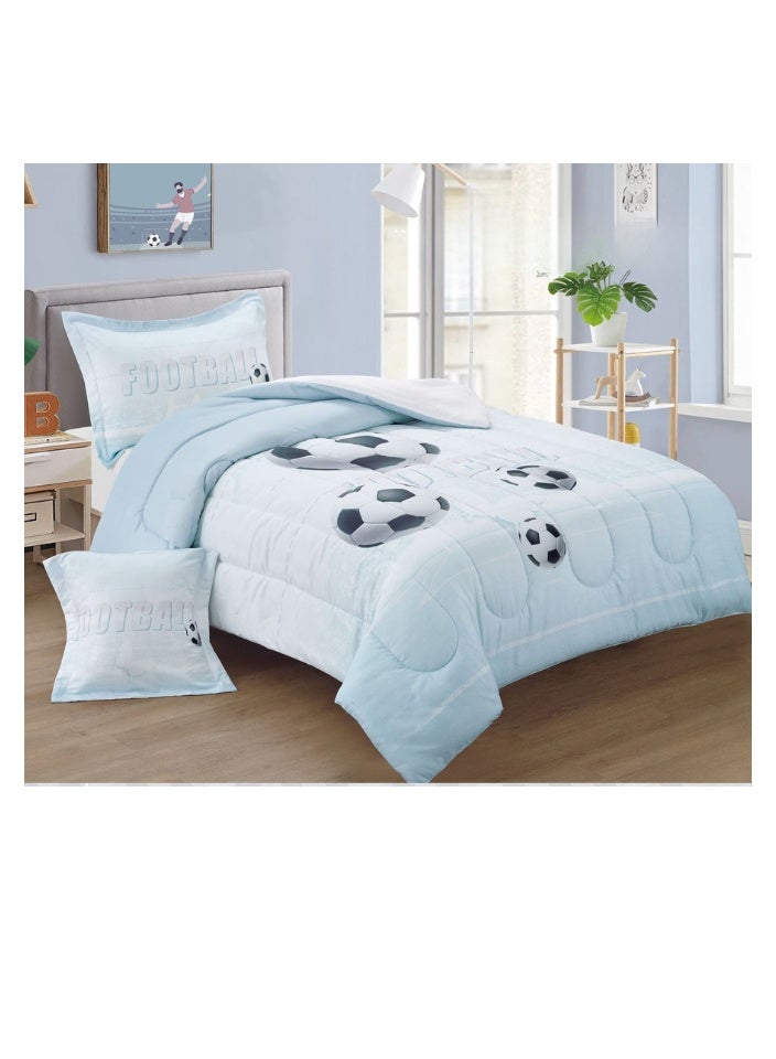 SMART HOME Children's bedding and quilt set with medium filling, consisting of 4 pieces, reversible elastic sheet, size 170 * 230 cm, for boys and girls - Image 1