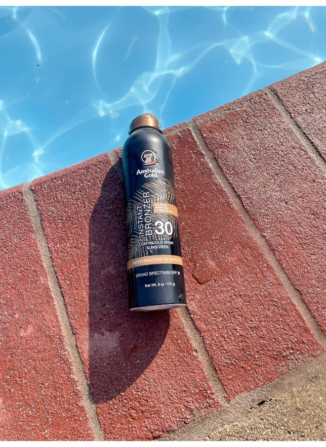 Australian Gold Australian Gold Continuous Spray Sunscreen with Instant Bronzer SPF 30 Immediate Glow Dries Fast Water Resistant NonGreasy Oxybenzone Free Cruelty Free Bronzer New Orange 6 Oz  - Image 4