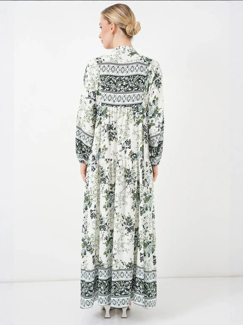 Big Dart Multicolor BDART Printed V-Neck Maxi Dress for Women | Best Price UAE