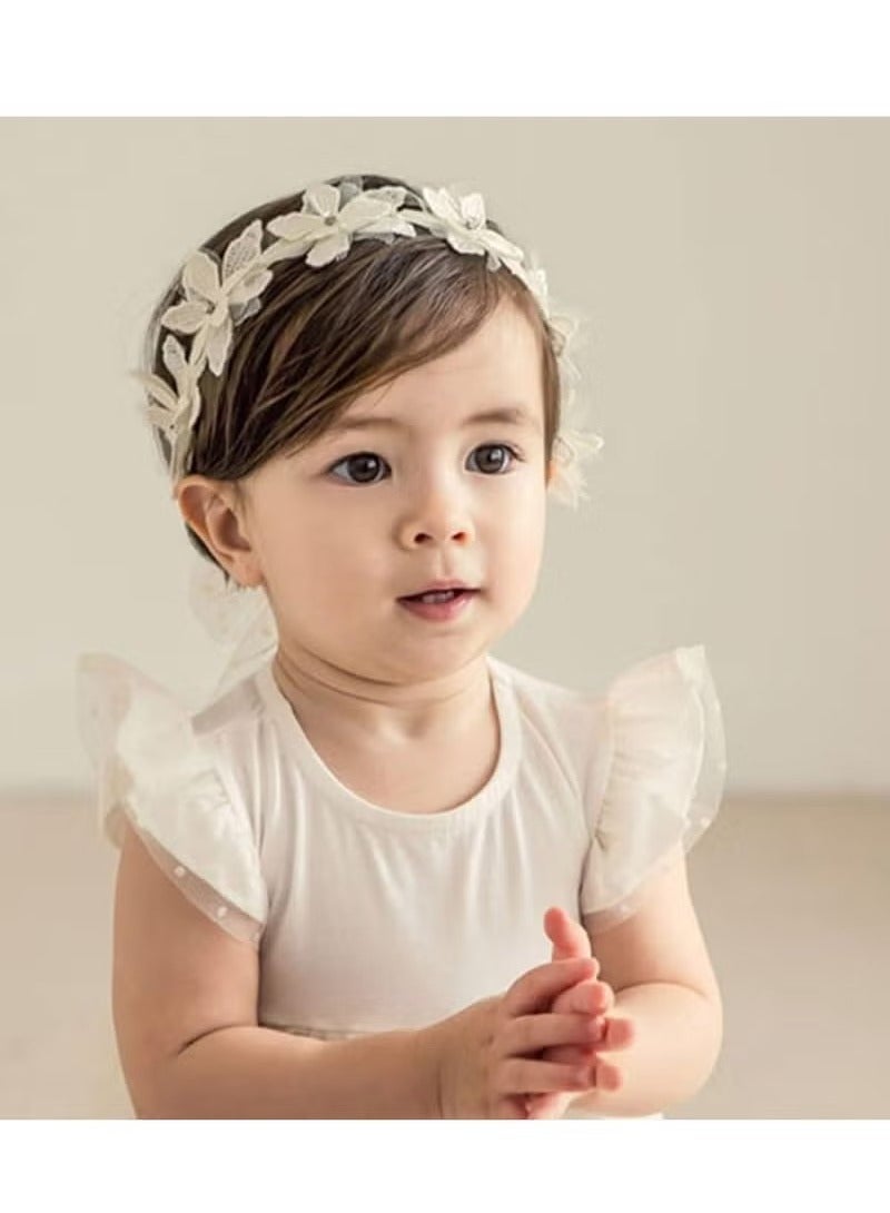Baby Girls Cute Bow-knot Headband, Soft Lace Floral Hairbands, Toddlers Kids Hair Accessories - Image 2