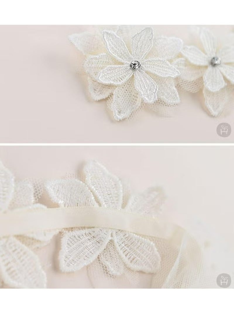 Baby Girls Cute Bow-knot Headband, Soft Lace Floral Hairbands, Toddlers Kids Hair Accessories - Image 4