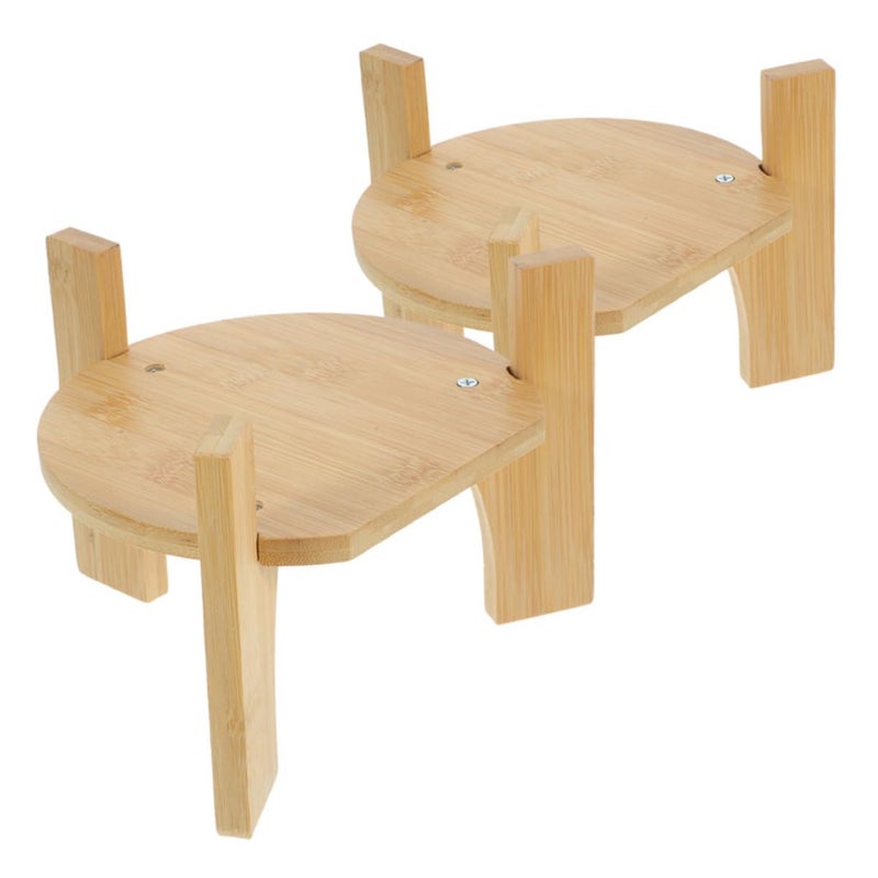 Wood Stand For 2 Beverage Dispensers Round Base Sturdy Support Home Use Easy To Clean - Image 2