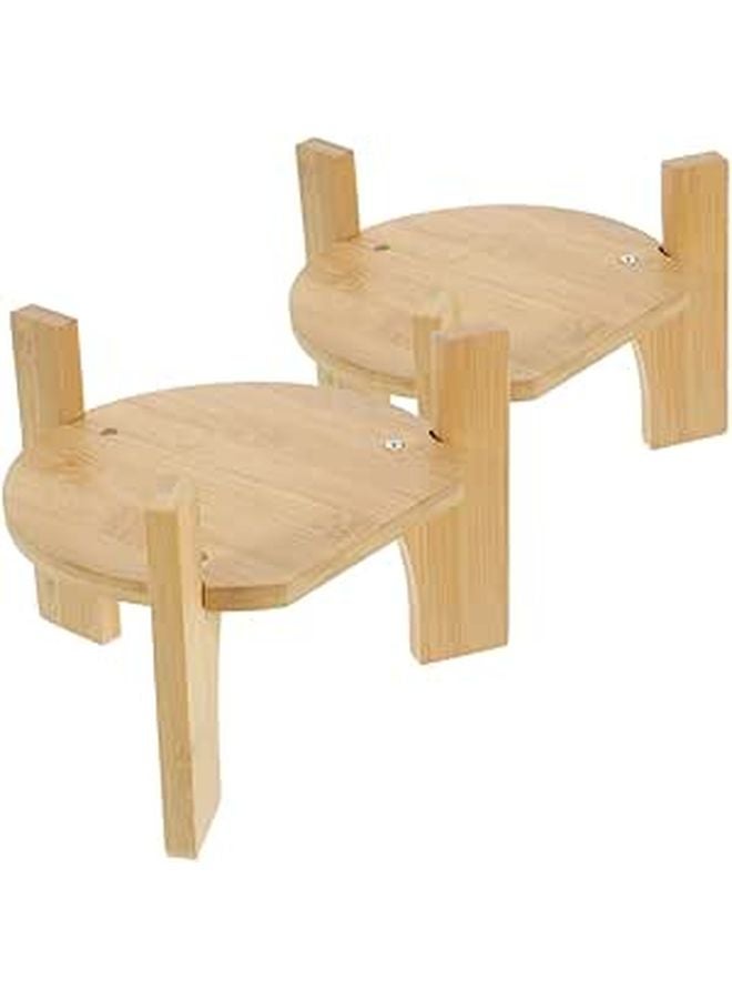 Wood Stand For 2 Beverage Dispensers Round Base Sturdy Support Home Use Easy To Clean - Image 1