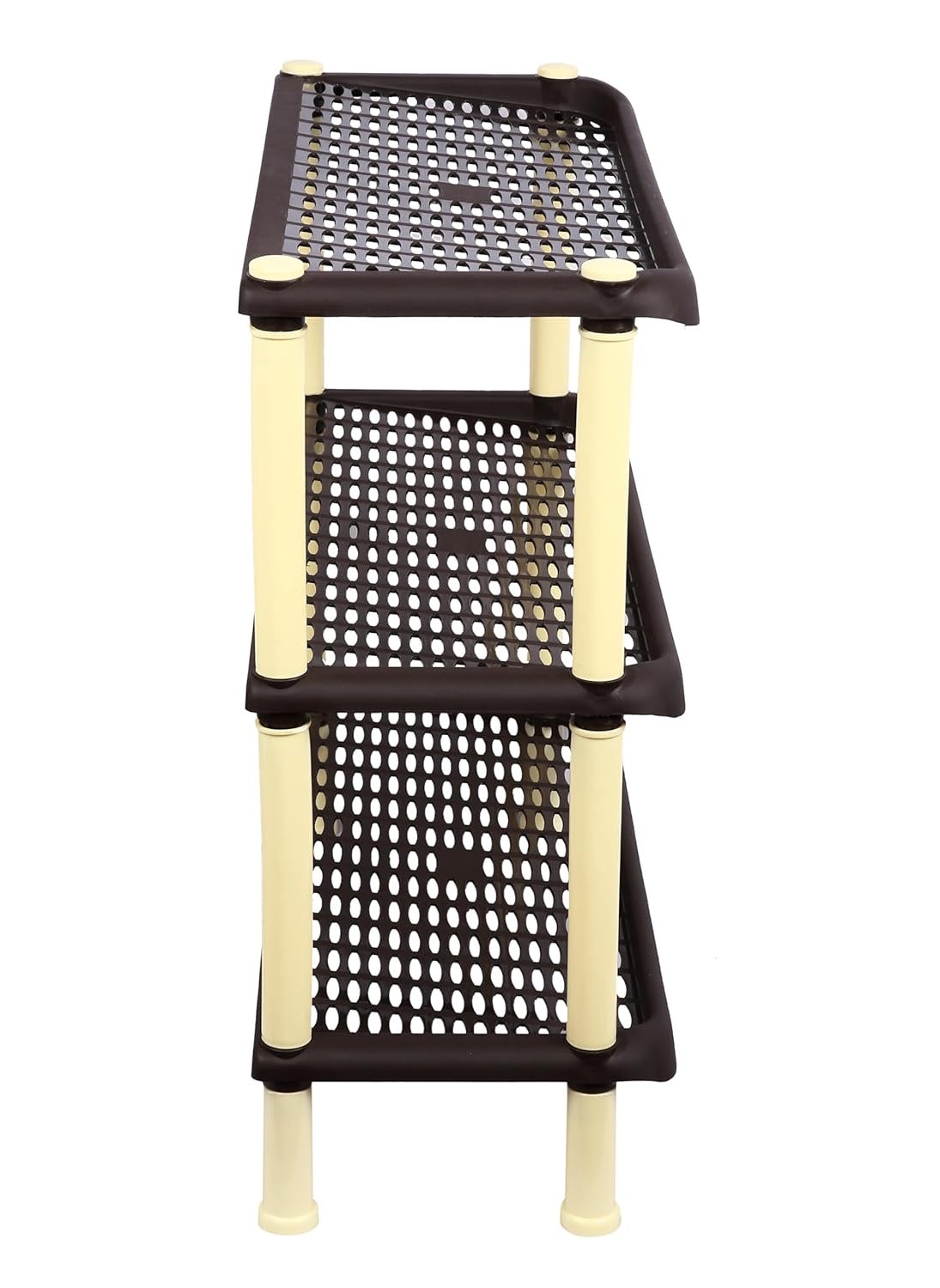 ESQUIRE - Esquire Plastic Shoe Rack-3 (Brown) Storage Organizer | Shelves for Home | Living Room | Bedroom - Image 1
