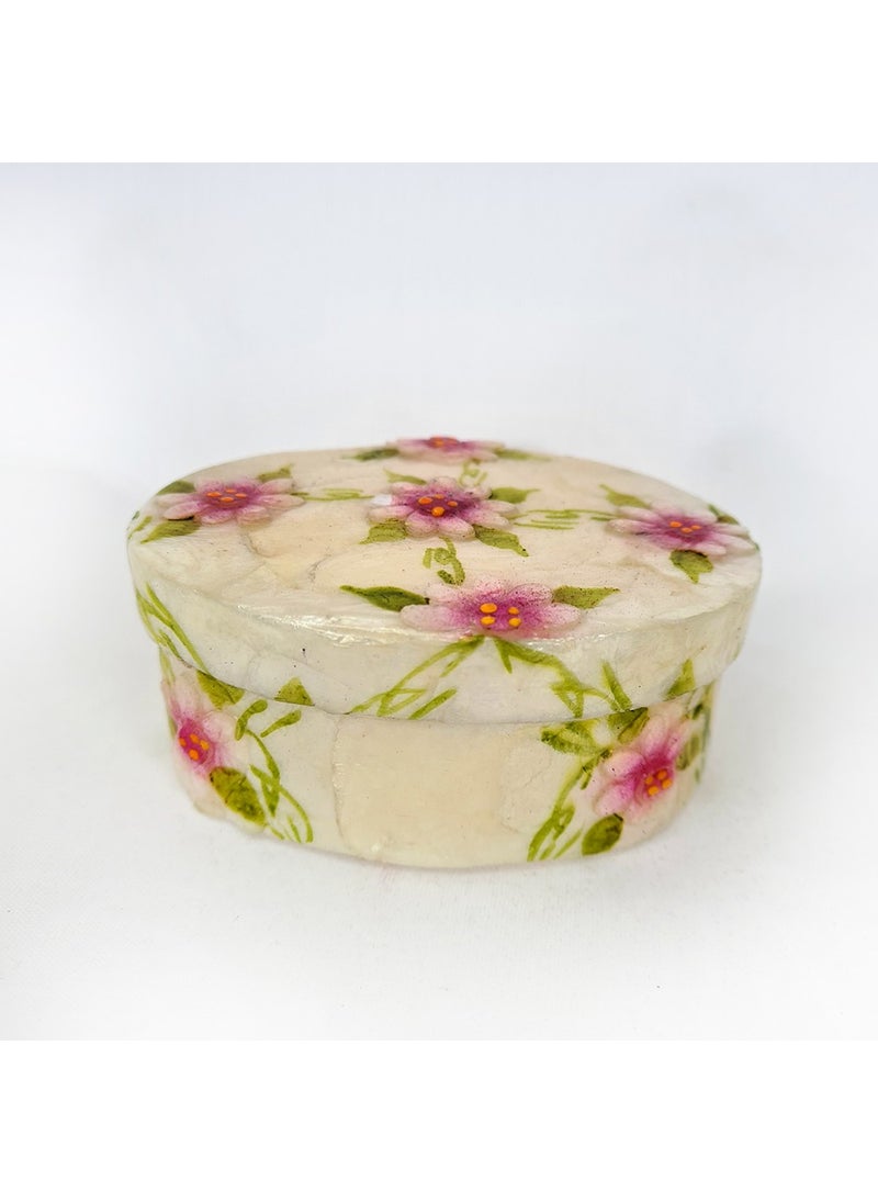 evinizdeki okyanus esintisi turkuaz hediyelik Ocean breeze turquoise gift in your home Medium Mother of Pearl Round-Violet Box  - Image 1