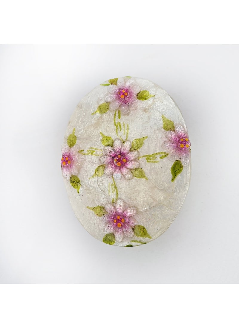 evinizdeki okyanus esintisi turkuaz hediyelik Ocean breeze turquoise gift in your home Medium Mother of Pearl Round-Violet Box  - Image 2