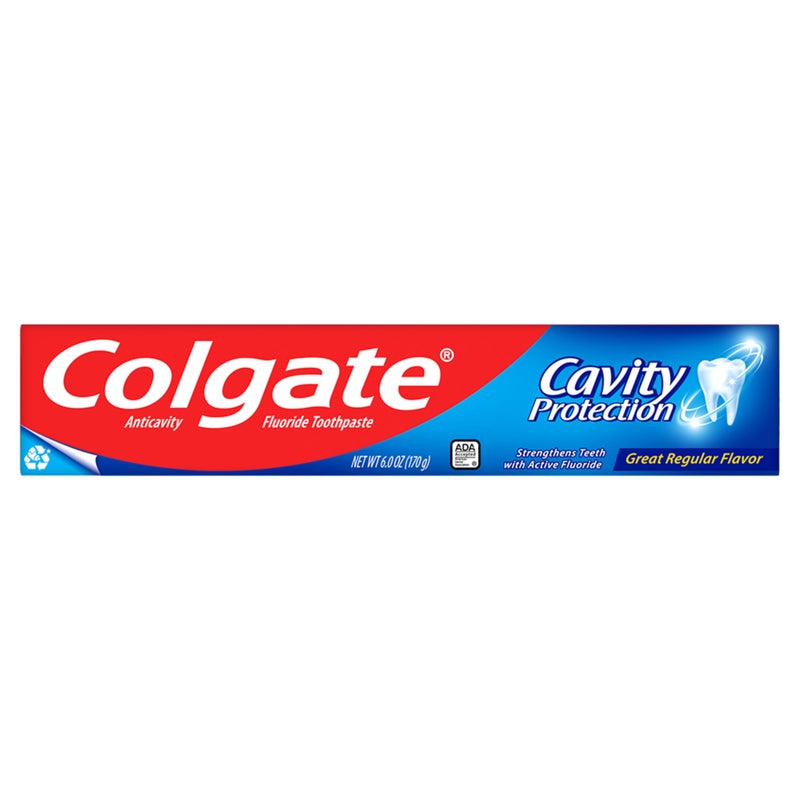 Colgate Cavity Protection Toothpaste with Fluoride, Minty Great Regular Flavor, Anti Cavity Toothpaste, 6 Oz Tube - Image 1