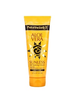 Fruit of the earth Fruit of the Earth, Aloe Vera Sunless Self Tanning Cream, Deep Dark, 8 fl oz (237 ml)  - Image 1