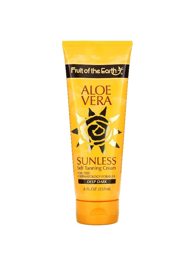 Fruit of the Earth Fruit of the Earth, Aloe Vera Sunless Self Tanning Cream, Deep Dark, 8 fl oz (237 ml) - Image 1