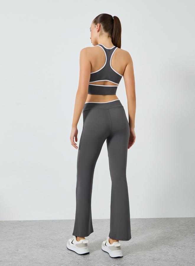 Styli Active Contrast Edge Racerback Peep Sports Bra and Leggings Set - Image 5