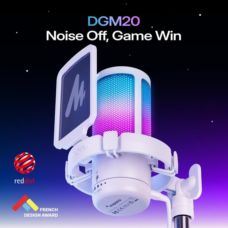 MAONO DGM20S USB Gaming Microphone with Noise Cancellation and RGB Lighting - Image 2