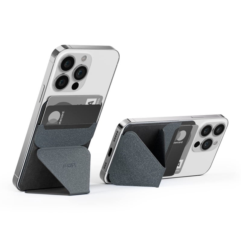 MOFT Phone Stand with 3M Adhesive for Android, iPhone and Most Smartphones, 2 Viewing Angles, Slim Wallet Stand (Starry Grey) - Image 1