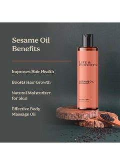Life & Pursuits Life & Pursuits USDA Certified Cold-pressed Natural Pure Organic Sesame Oil For Hair Growth & Skin Care. (200ml)  - Image 5