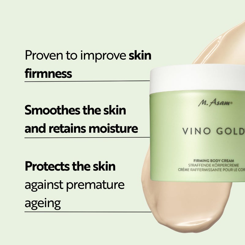 M.Asam M. Asam VINO GOLD Firming Body Cream (16.9 Fl Oz)- anti-aging body care for smooth skin, lotion for women with aloe vera, cocoa butter, caffeine, vitamin E & vitamin B3, vegan personal skin care. - Image 2