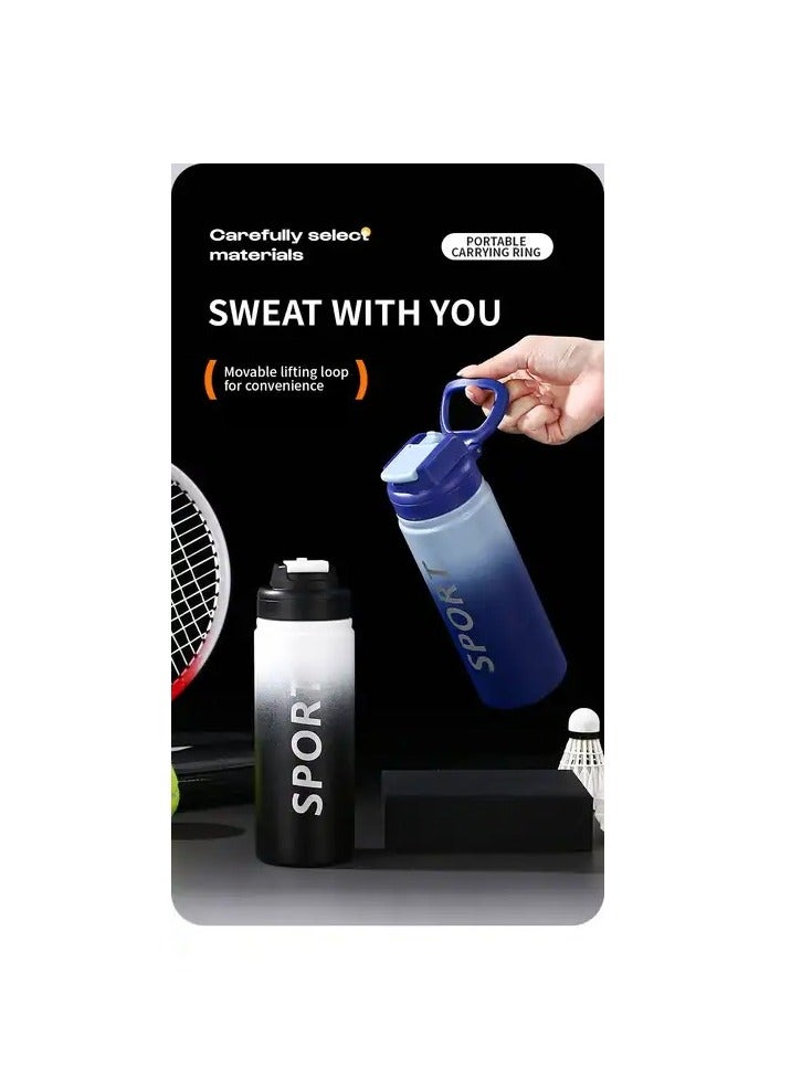 Generic 600ml Gradient Sports Water Bottle – Leakproof Flip Straw Lid, Travel-Friendly Hydration for Gym, Outdoor, and Everyday Use  - Image 5