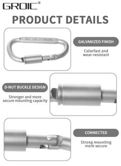 GROIC 6 Pack Heavy Duty Lightweight Locking Carabiner Clips,  Aluminum D Ring Key Rings Hiking Clips, D Ring for Camping Hiking Outdoor Traveling Backpacking Gym etc  - Image 5