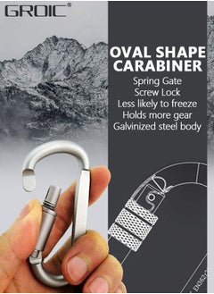 GROIC 6 Pack Heavy Duty Lightweight Locking Carabiner Clips,  Aluminum D Ring Key Rings Hiking Clips, D Ring for Camping Hiking Outdoor Traveling Backpacking Gym etc  - Image 3