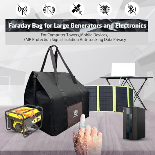 VEJESIME Faraday Bag for Large Generators and Electronics MilitaryGrade RF Shielding For Computer TowersMobile Devices EMP Protection Signal Isolation Antitracking Data Privacy - Image 3