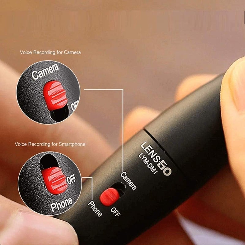 Lens Go LYM-DM1 Lavalier Stereo Clip Microphone for Canon Nikon iPhone DSLR Camcorders Audio Recorders - Image 5