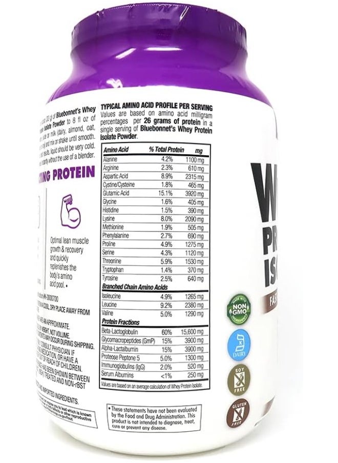 Bluebonnet Nutrition Whey Protein Isolate Chocolate Flavor Powder 2 Lbs  - Image 4