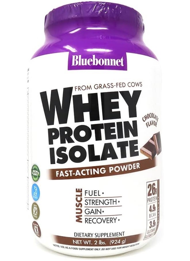 Bluebonnet Nutrition Whey Protein Isolate Chocolate Flavor Powder 2 Lbs  - Image 1