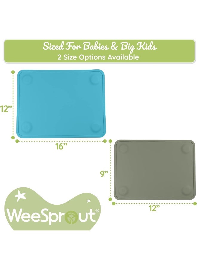 WeeSprout حصيرة طعام سيليكون وي سبراوت (صغيرة، وردي غير لامع، أبيض مائل إلى البيج) - Image 3