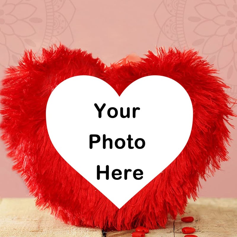 ME  YOU ME YOU Heart Cushion with Photo Printed Personalized Photo Pillow Birthday Gift for Wife Husband Girlfriend Boyfriend Sister Brother Special Birthday Gifts Fiber - Image 2