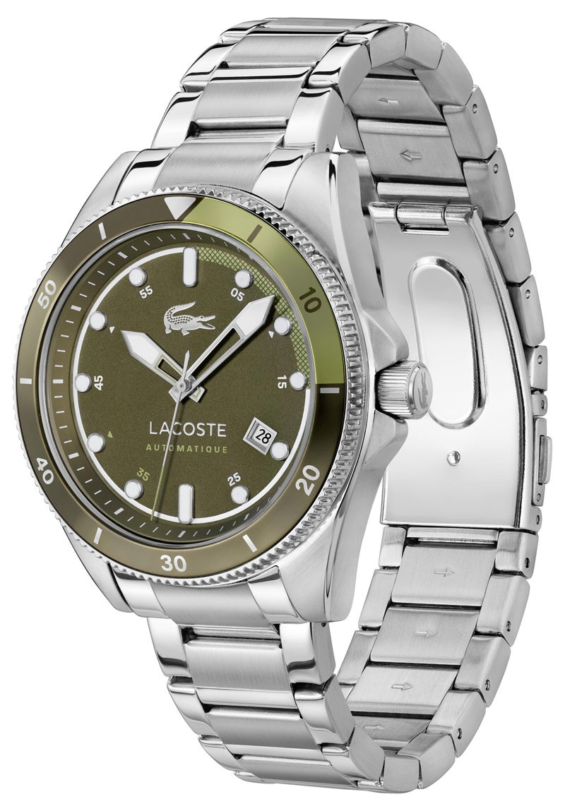 LACOSTE Round Automatic Men'S Stainless Steel And Green Aluminum Case  Watch - Image 1