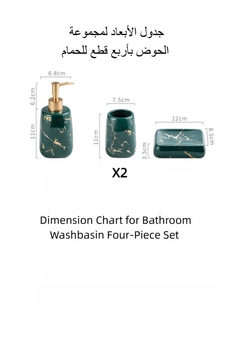 Dark green bathroom accessory set: mouthwash cup, lotion dispenser and soap dish - Image 5