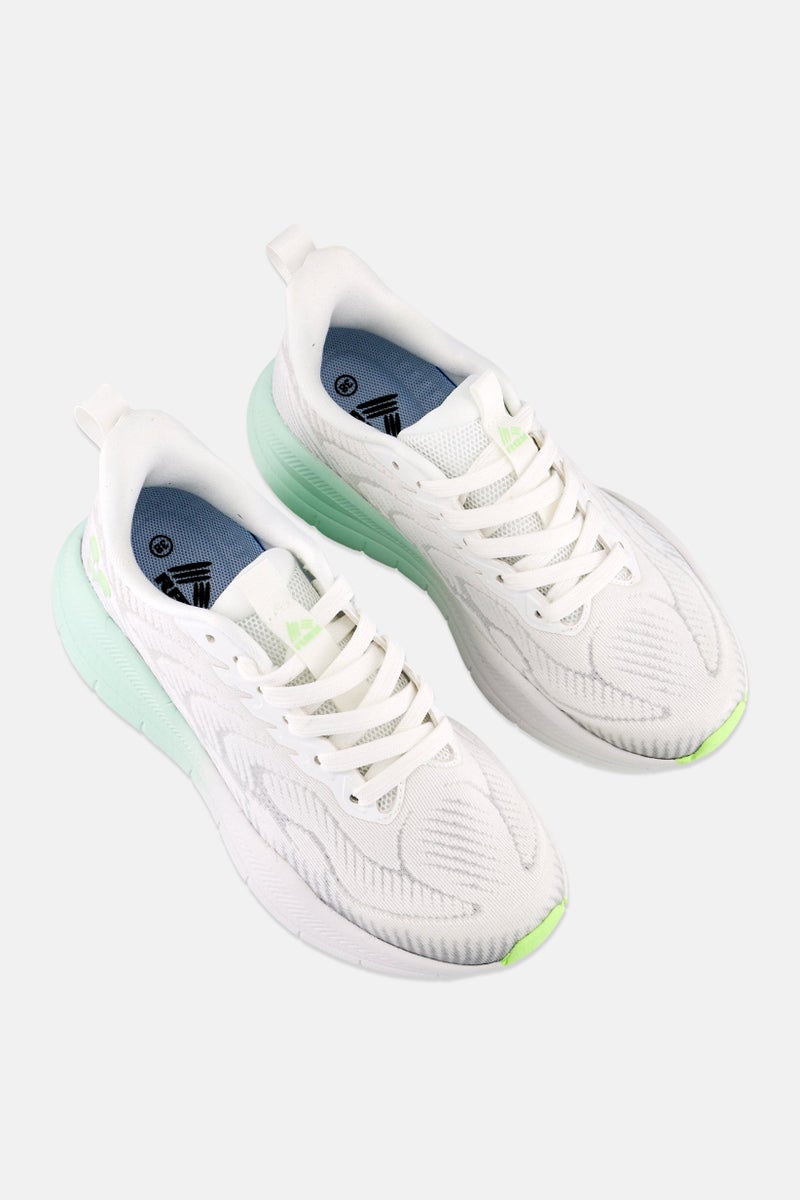 RBX Women Brand Logo Lace Up Training Shoes, White - Image 4