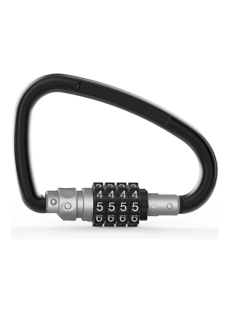 SOLARAE Carabiner Clip with Combination Lock, Heavy Duty Combo Locking Carabiners for Hammock, Camping, Hiking, Helmet, Backpack, Anti Theft Caribiniers Large Key Chain D Ring Hook, Carabiner Clip - Image 1