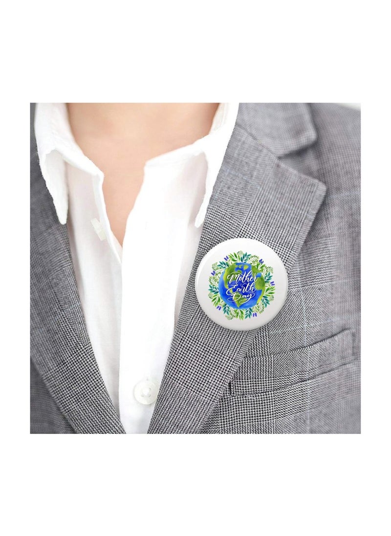 PRINTSHOP4ME - Earth Day Button Badges-Round Badge Button Metal Button Pin Badge|Eco-Conscious Pins For Earth Day Celebrations|Fun And Stylish Designs - Image 1