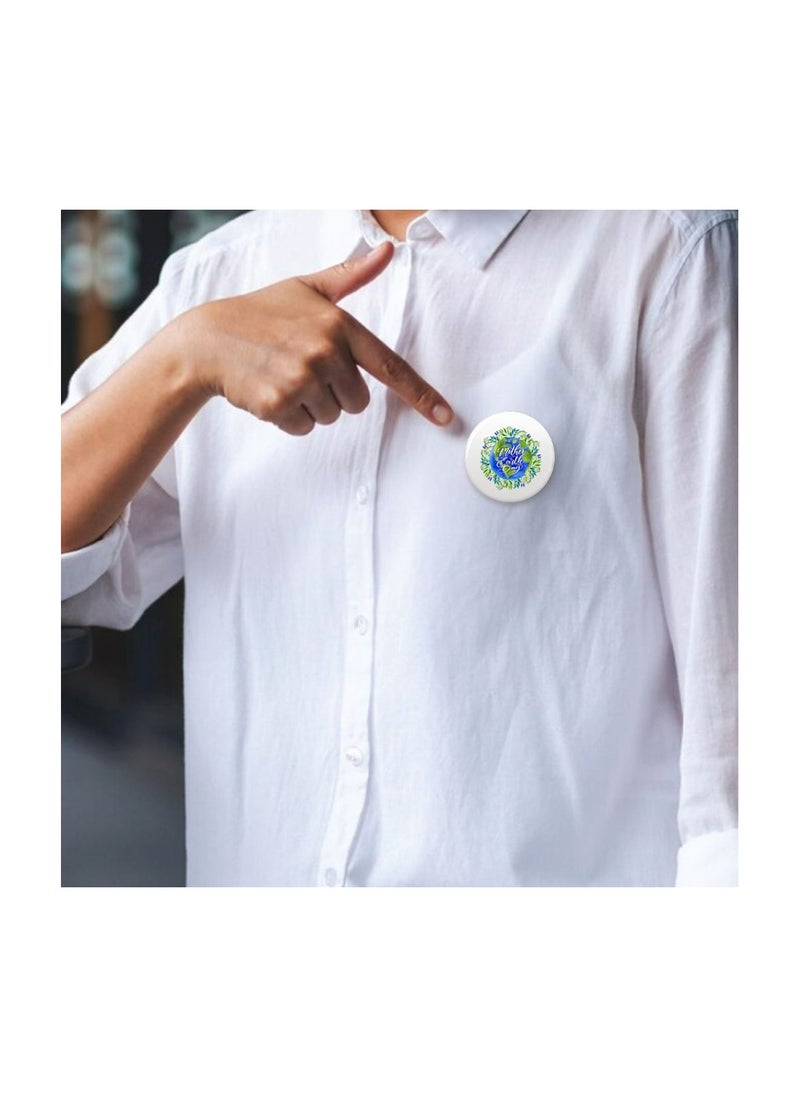PRINTSHOP4ME - Earth Day Button Badges-Round Badge Button Metal Button Pin Badge|Eco-Conscious Pins For Earth Day Celebrations|Fun And Stylish Designs - Image 1