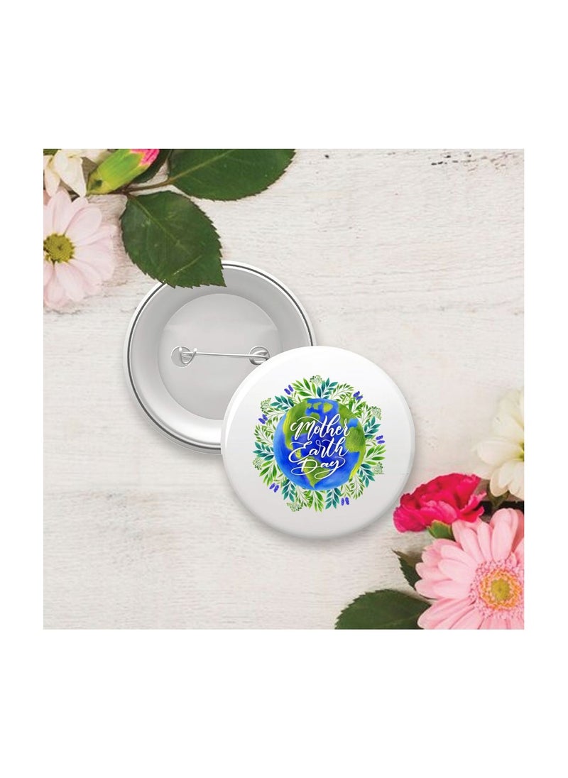 PRINTSHOP4ME - Earth Day Button Badges-Round Badge Button Metal Button Pin Badge|Eco-Conscious Pins For Earth Day Celebrations|Fun And Stylish Designs - Image 1