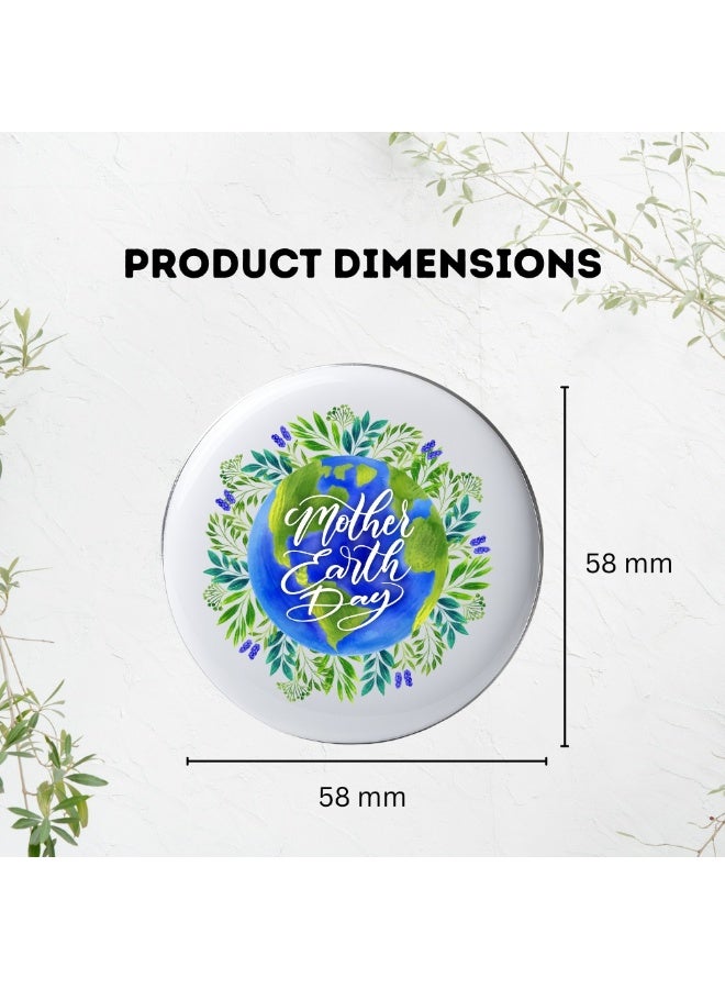 برينت شوب فور مي شارات أزرار يوم الأرض - شارة دائرية على شكل زر معدني شارة بدبوس|دبابيس صديقة للبيئة لاحتفالات يوم الأرض|تصميمات ممتعة وأنيقة - Image 4