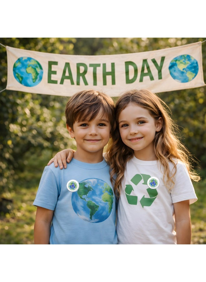 برينت شوب فور مي شارات أزرار يوم الأرض - شارة دائرية على شكل زر معدني شارة بدبوس|دبابيس صديقة للبيئة لاحتفالات يوم الأرض|تصميمات ممتعة وأنيقة - Image 3