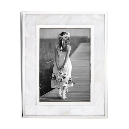 Reed & Barton Mother Pearl Frame, 5 x 7 Inch, Metallic - Image 1