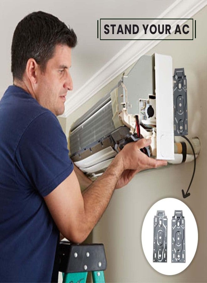Mickko Hanging Mounting Bracket Plate Stand for Split AC Indoor Unit | Heavy-Duty Wall Support Frame | Silver Finish | 1 Set for 1 Ton to 2 Ton ACS - Image 4